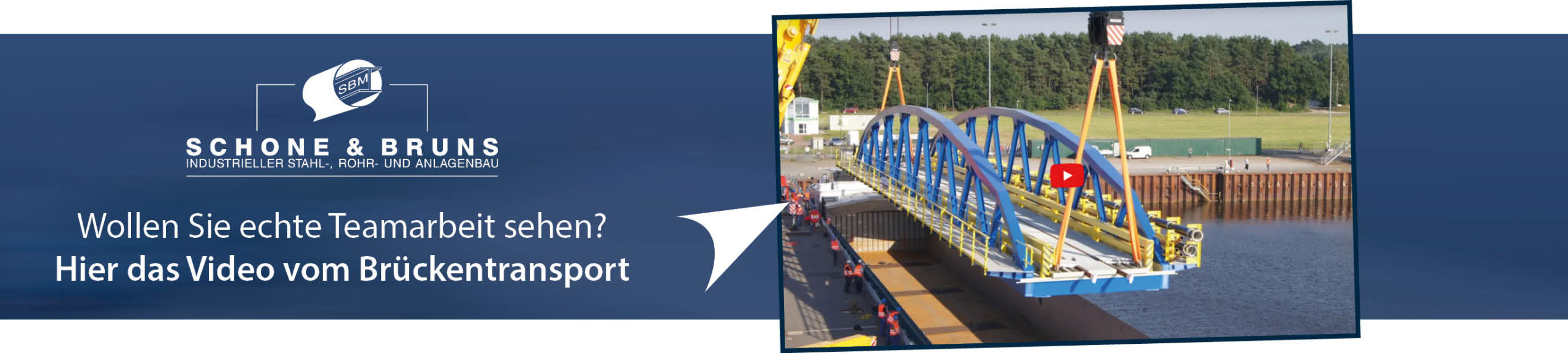 Videohinweis zum Brückentransport im Eurohafen