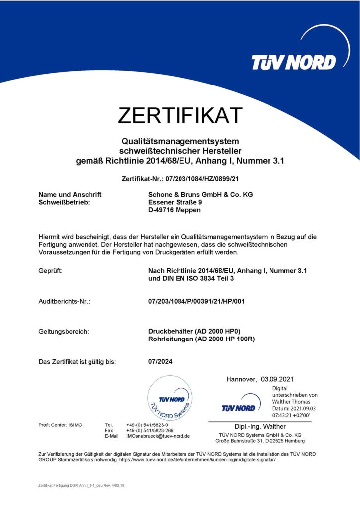 Zertifikat - DIN EN ISO 3834