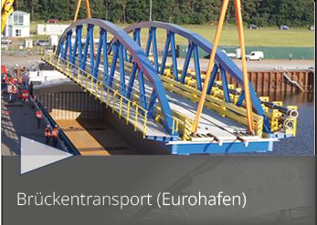 Verschiffung einer Eisenbahnbrücke von Haren im Emsland zum Kunden.