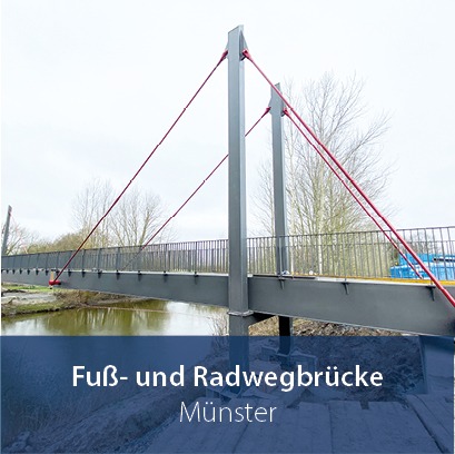 Die Hofkampbrücke in Münster gefertigt aus Stahl.